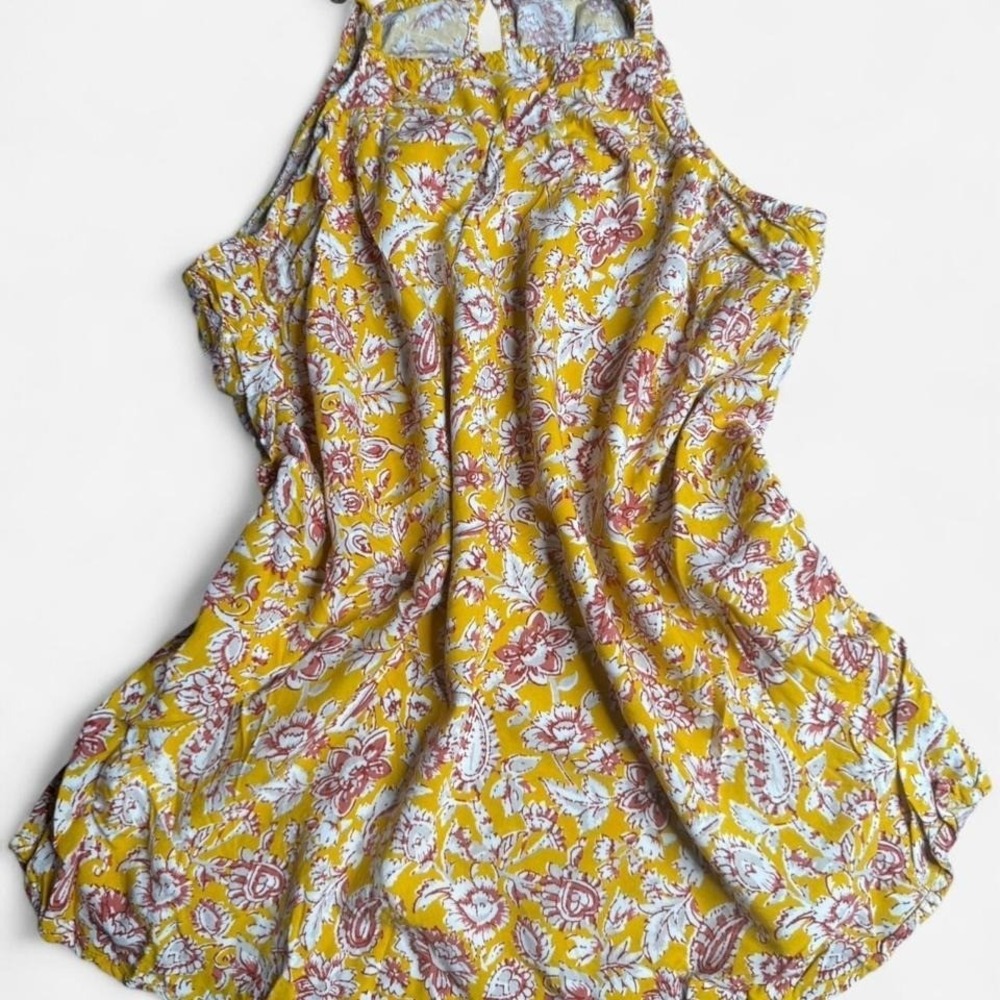 Old Navy yellow floral square neck tank top, Small